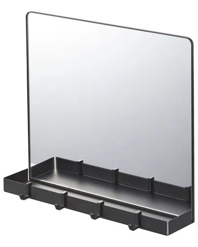 Yamazaki Home Magnetic Mirror With Storage Rack In Black