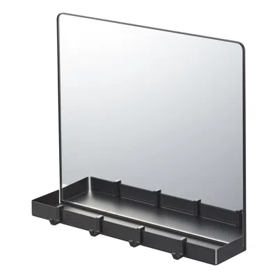 Yamazaki Home Magnetic Mirror With Storage Rack, Glass, Supports 5.5 Pounds, Magnetic, Mirror