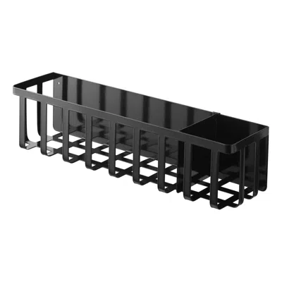 Yamazaki Home Magnetic Storage Basket, Steel, Magnetic, Sliding Divider, No Assembly In Black