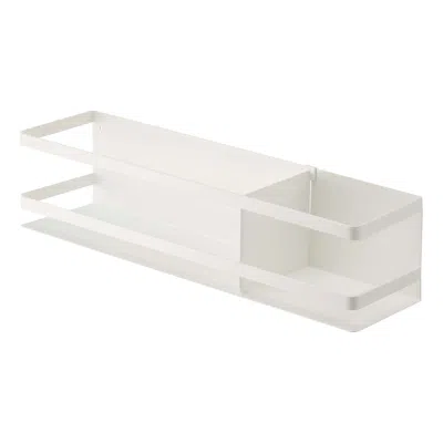 Yamazaki Home Magnetic Storage Rack, Steel, Magnetic, Sliding Divider, No Assembly In White
