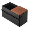 Yamazaki Home Makeup Organizer With Mirror, Steel + Wood, Supports 3.3 Pounds, Handle, Mirror, 1x Magnification, S