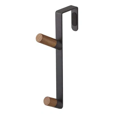 Yamazaki Home Over-the-door Hook, Steel, Over-the-door In Black;natural