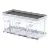 Yamazaki Home Pantry Organizer - Triple, Steel + Plastic, 8.25 Cups, 1.95 Liters, Handles, No Assembly In White