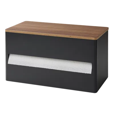 Yamazaki Home Paper Towel Dispenser, Steel + Wood, Lid, No Assembly In Brown
