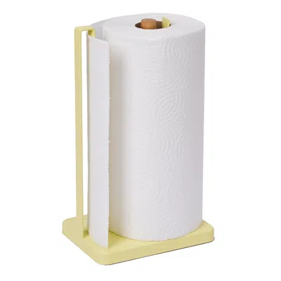 Yamazaki Home Paper Towel Holder, Steel + Wood, No Assembly In Yellow
