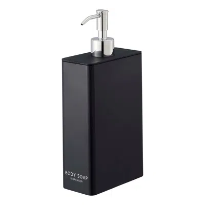 Yamazaki Home Rectangle Shower Dispenser - Three Styles, Abs Plastic, Body Soap, 24 Fluid Oz., 700 Ml, Airtight, N In Black