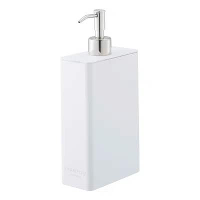 Yamazaki Home Rectangle Shower Dispenser - Three Styles, Abs Plastic, Shampoo, 24 Fluid Oz., 700 Ml, Airtight, No  In White