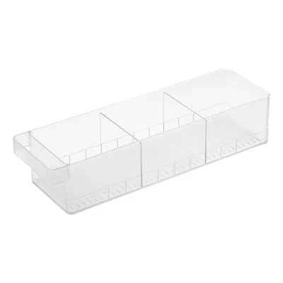 Yamazaki Home Refrigerator Organizer Bin - Three Styles, Abs Plastic, All-purpose, Handle, Divider, No Assembly In White
