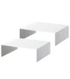 Yamazaki Home Riser Shelf [set Of 2], Steel, Supports 4.4 Pounds, No Assembly In White