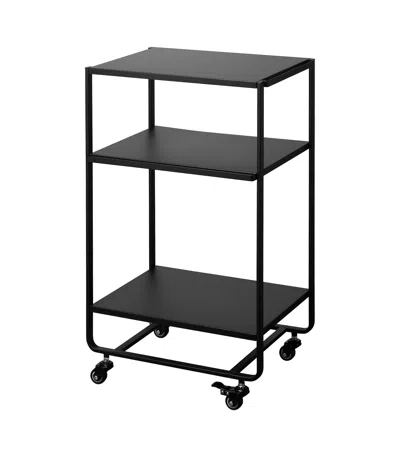 Yamazaki Home Rolling Utility Cart, Steel, Wheels In Black