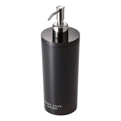 Yamazaki Home Round Shower Dispenser - Three Styles, Abs Plastic, Body Soap, 16.9 Fluid Oz., 500 Ml, Airtight, Slo In Black