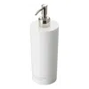 Yamazaki Home Round Shower Dispenser - Three Styles, Abs Plastic, Shampoo, 16.9 Fluid Oz., 500 Ml, Airtight, Slope In White
