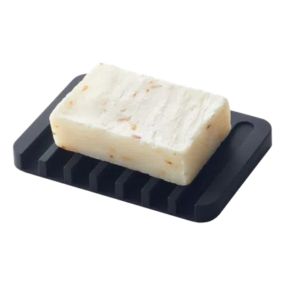 Yamazaki Home Self-draining Soap Tray, Silicone, No Assembly In Black