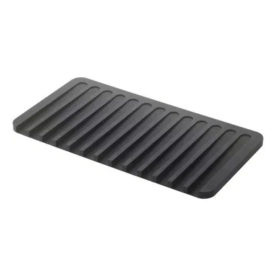 Yamazaki Home Self Draining Tray - Drying Board, Dish Drainer Mat, Silicone In Black