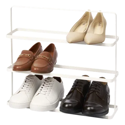Yamazaki Home Shoe Rack, Steel, Holds 6 To 9 Shoes, Supports 19.8 Pounds, Handles