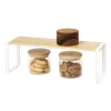 Yamazaki Home Single-tier Riser, Steel + Wood, Supports 4.4 Pounds, No Assembly In White