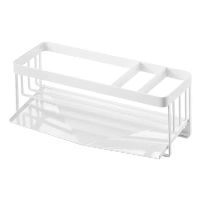 Yamazaki Home Sponge And Bottle Holder, Steel, Water Resistant, No Assembly In White