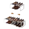 Yamazaki Home Stackable Shoe Rack, Steel, Holds Up To 4 Pairs Of Shoes Per Shelf, Supports 6.6 Pounds, Expandable,