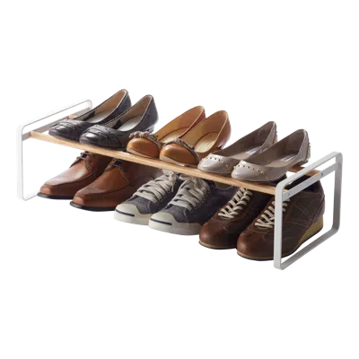 Yamazaki Home Stackable Shoe Rack, Steel, Holds Up To 4 Pairs Of Shoes Per Shelf, Supports 6.6 Pounds, Stackable