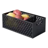 Yamazaki Home Stackable Vegetable Stocker, Abs Plastic, Handles, Stackable, No Assembly In Black