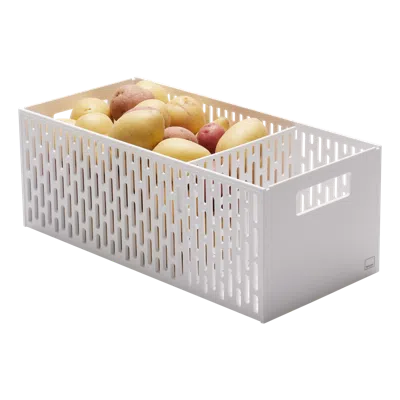 Yamazaki Home Stackable Vegetable Stocker, Abs Plastic, Handles, Stackable, No Assembly In White