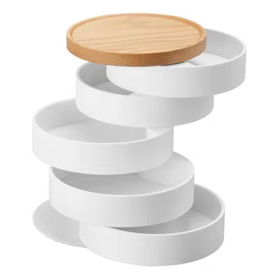 Yamazaki Home Stacked Jewelry Organizer - Two Sizes, Abs Plastic, Open, Lid, No Assembly