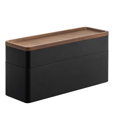 Yamazaki Home Stacking Accessories Or Watches Case - Two Styles, Plastic + Wood, Watches, Sliding Divider, No Asse