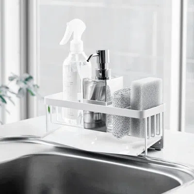 Yamazaki Home Steel Sponge Holder In White