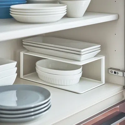 Yamazaki Home Steel Under Shelf Basket In White