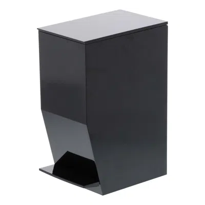 Yamazaki Home Step Trash Can, Abs Plastic, 1 Gallon, 3.9 Liters, Handles, Lid, No Assembly In Black