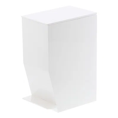 Yamazaki Home Step Trash Can, Abs Plastic, 1 Gallon, 3.9 Liters, Handles, Lid, No Assembly In White