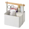 Yamazaki Home Storage Caddy - 2 Sizes, Steel + Wood, Small, Handle, No Assembly