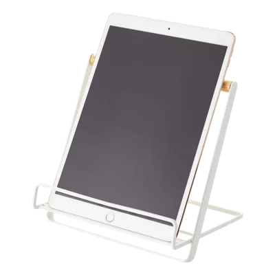 Yamazaki Home Tablet And Cookbook Stand, Steel + Wood, Supports 4.4 Pounds, No Assembly