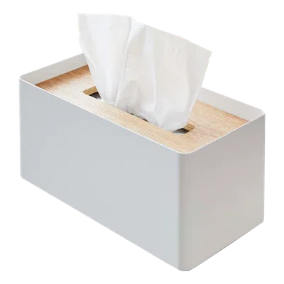 Yamazaki Home Tissue Box Cover - Rectangle, Steel, Lid, No Assembly