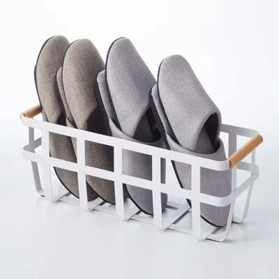 Yamazaki Home Tosca Slim Metal/wire Basket In White