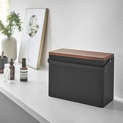 Yamazaki Home Tower  First Aid Box Three Tiered Medical Supplies Organizer, Multicompartment In Black,brown