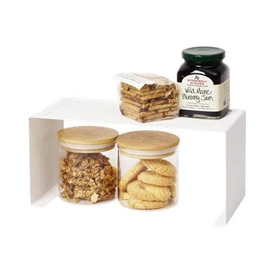 Yamazaki Home Tower  Stackable Kitchen Rack, Storage Organizer Counter Shelf, Small, Stack Up To Two In White