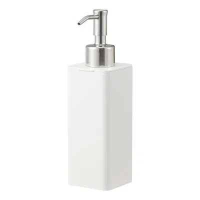 Yamazaki Home Traceless Adhesive Soap Dispenser, Abs Plastic, Supports 1.1 Pounds, Adhesive, No Assembly In White