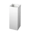 Yamazaki Home Trash Can, Steel, 7.25 Gallons, 27 Liters, Handles, Lid, No Assembly In White