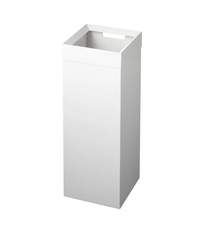 Yamazaki Home Trash Can, Steel, 7.25 Gallons, 27 Liters, Handles, Lid, No Assembly In White