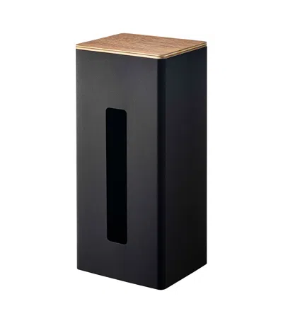 Yamazaki Home Two-sided Tissue Case, Steel + Wood, Divider, Lid, No Assembly
