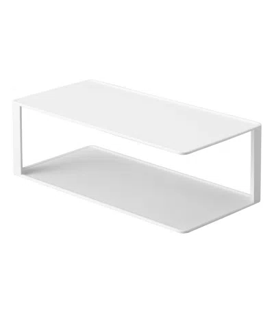 Yamazaki Home Two-tier Cabinet Organizer, Steel, Supports 5.5 Pounds, No Assembly In White
