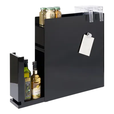 Yamazaki Home Two-tier Sliding Drawer Seasoning Rack, Steel In Black