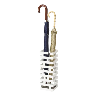 Yamazaki Home Umbrella Stand - Two Styles, Steel, Square, Holds 4 Umbrellas, No Assembly