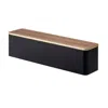 Yamazaki Home Utensil Case, Plastic + Wood, Lid, No Assembly In Brown