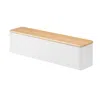 Yamazaki Home Utensil Case, Plastic + Wood, Lid, No Assembly In Grey