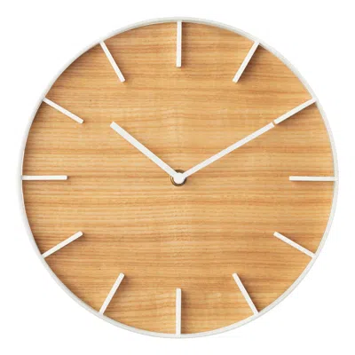 Yamazaki Home Wall Clock, Steel + Wood, Step Motion Second, Aa Battery (sold Separately), No Assembly