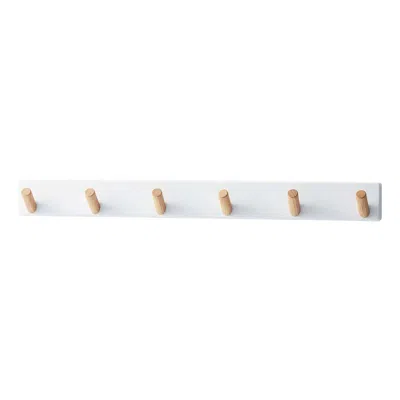 Yamazaki Home Wall-mounted Coat Rack, Steel + Wood, Supports 13.2 Pounds