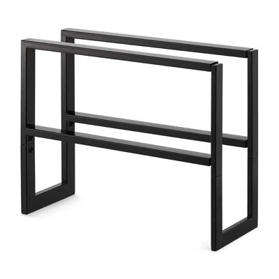 Yamazaki Line 2-tier Adjustable Shoe Rack In Black