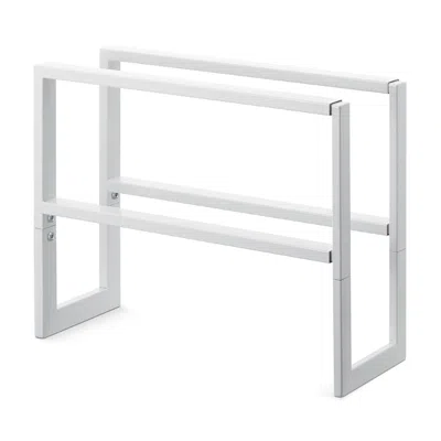 Yamazaki Line 2-tier Adjustable Shoe Rack In White